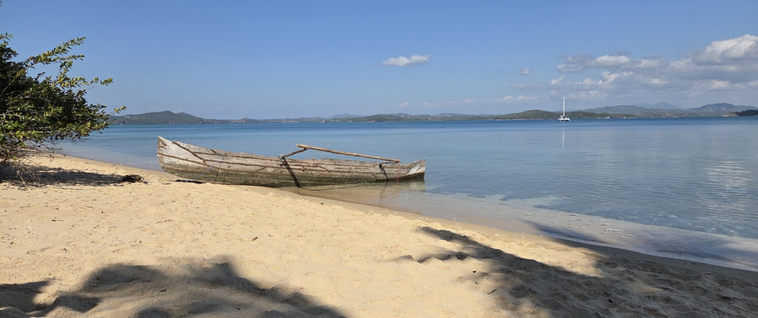 Standing on the shore in Russian Bay after delivering the yacht to Nosy Be, Madagascar